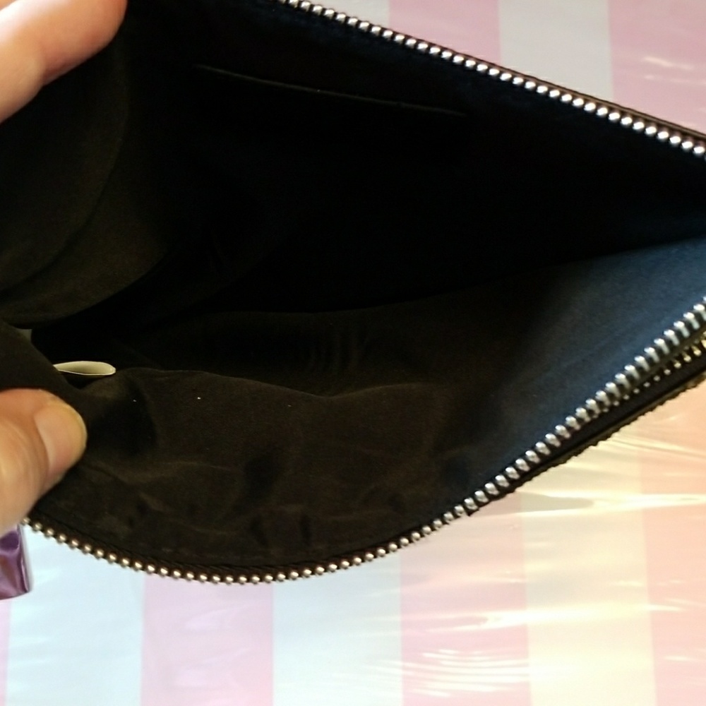 Nwt Rose Gold & Black Large Clutch Express $74 - Picture 7 of 8